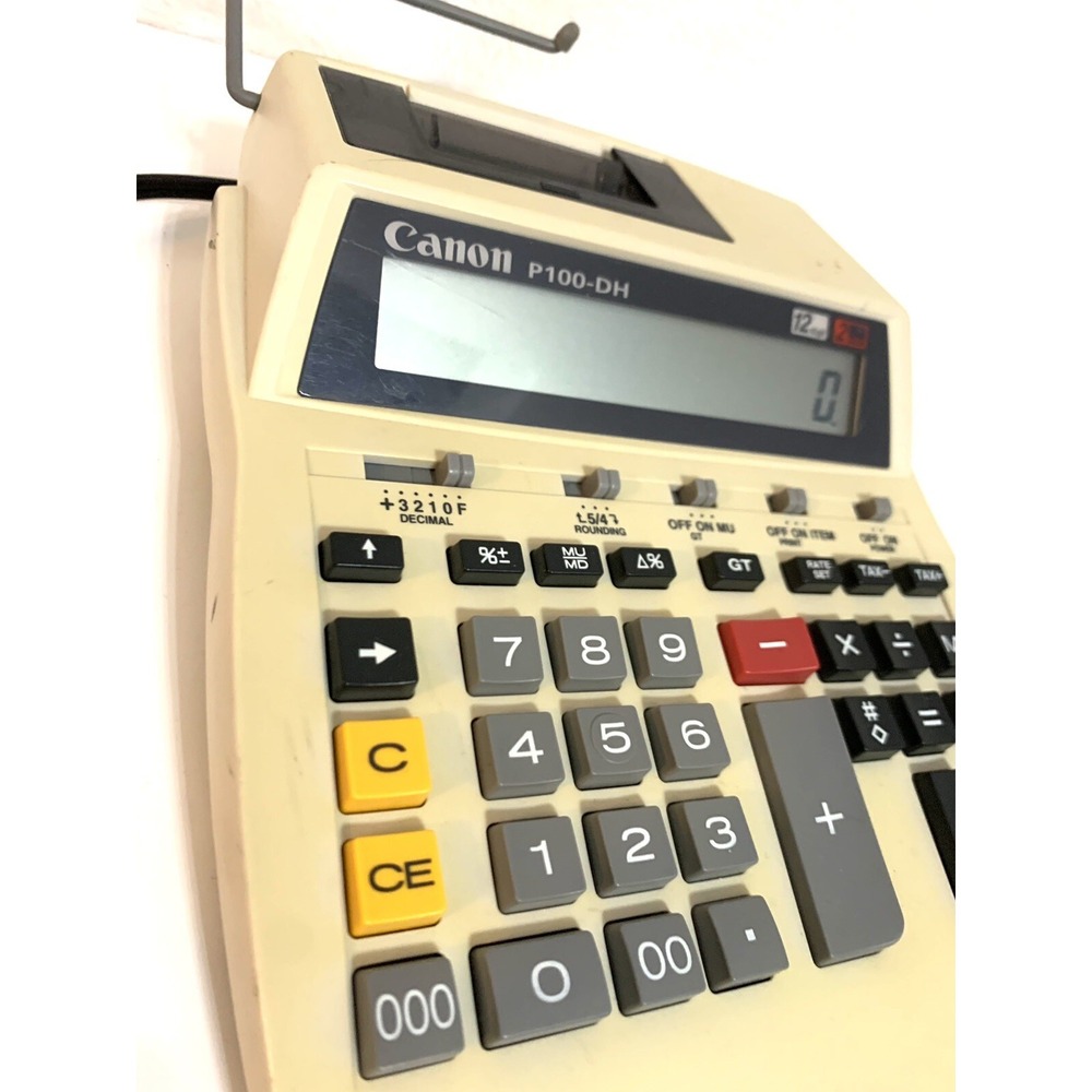 Canon P100-DH II Adding Machine Desk Printing Calculator 12 Digit Display Tested - Picture 2 of 6